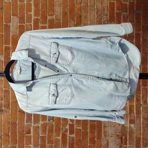Long sleeve button up Jean shirt